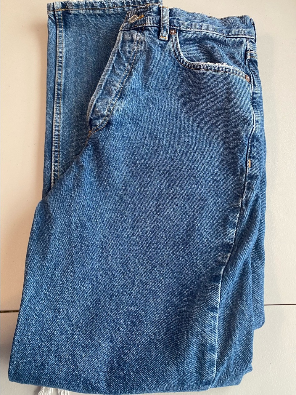 We The Free boho cotton button fly indie mid-to-light wash denim 29